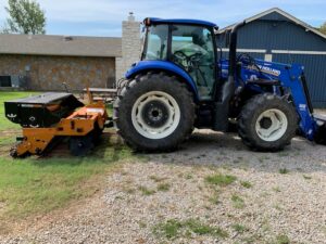 Drill Seeding New Holland Tractor